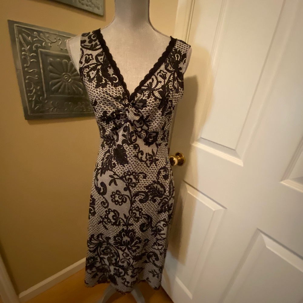 Chic Black and White Patterned Dress